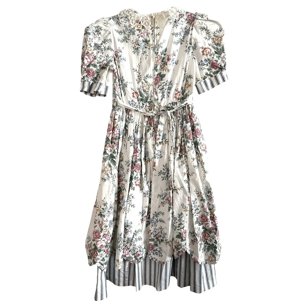 RUTH OF CAROLINA Vintage Floral Puff Sleeve Girl’s Dress - Sz 8
